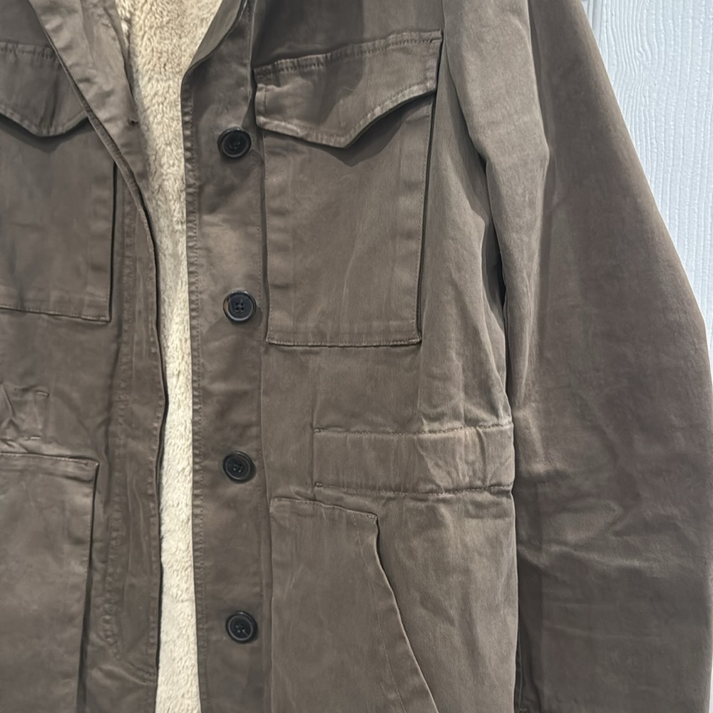 La Vie Women's Brown Sherpa-Lined Utility Jacket - Picture 4 of 9